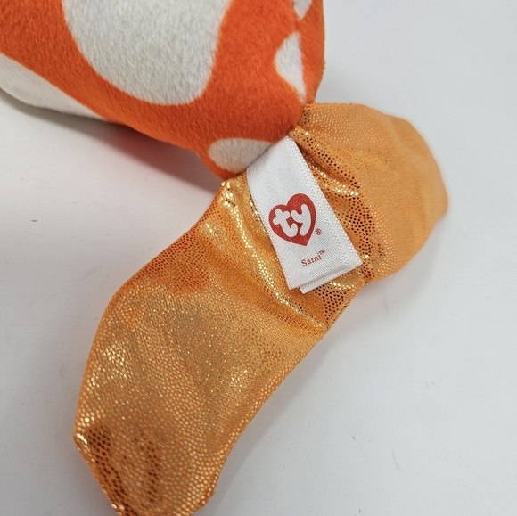 TY Beanie Boos 6” SAMI the Orange Fish Glitter Eyes Stuffed Animal Plush - Picture 5 of 7